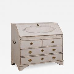 1790s Scandinavian Slant Front Desk with Carved Panel and Four Drawers - 3575003