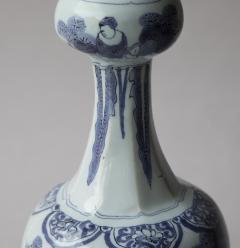 17TH CENTURY OCTAGONAL DUTCH DELFT BLUE AND WHITE WAISTED BOTTLE VASE - 4006360