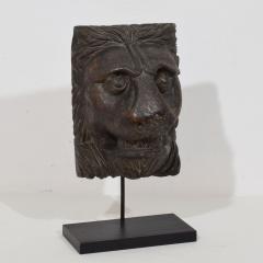 17th 18th Century French Carved Wooden Lion Head - 4121330