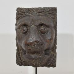 17th 18th Century French Carved Wooden Lion Head - 4121363
