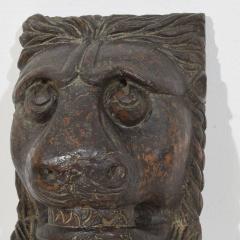 17th 18th Century French Carved Wooden Lion Head - 4121422