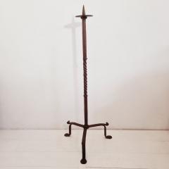 17th 18th Century French Hand Forged Iron Candleholder - 4113779