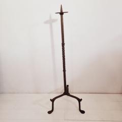 17th 18th Century French Hand Forged Iron Candleholder - 4113783
