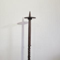 17th 18th Century French Hand Forged Iron Candleholder - 4113800
