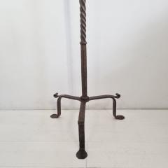 17th 18th Century French Hand Forged Iron Candleholder - 4113805