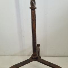 17th 18th Century French Hand Forged Iron Candleholder - 4113815