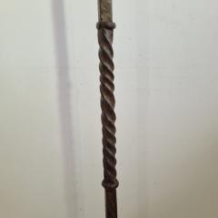 17th 18th Century French Hand Forged Iron Candleholder - 4113820