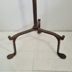 17th 18th Century French Hand Forged Iron Candleholder - 4113899