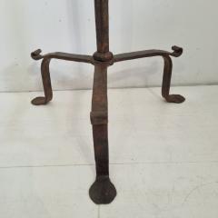 17th 18th Century French Hand Forged Iron Candleholder - 4113904