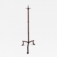17th 18th Century French Hand Forged Iron Candleholder - 4369358