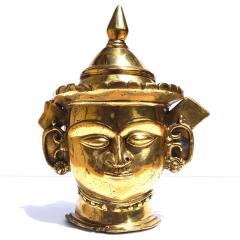 17th 18th Century Indian Mukhalingam Gilt Bronze Mask - 3034109