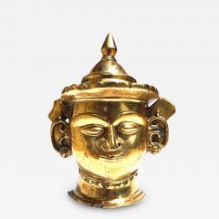17th 18th Century Indian Mukhalingam Gilt Bronze Mask - 3036122