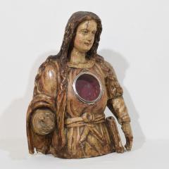 17th 18th Century Italian Wooden Reliquary Bust of a Madonna - 4111958