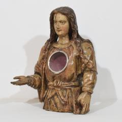 17th 18th Century Italian Wooden Reliquary Bust of a Madonna - 4111959