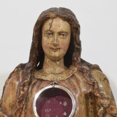 17th 18th Century Italian Wooden Reliquary Bust of a Madonna - 4111961