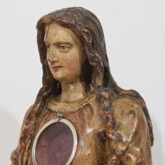 17th 18th Century Italian Wooden Reliquary Bust of a Madonna - 4111962