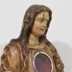 17th 18th Century Italian Wooden Reliquary Bust of a Madonna - 4111963