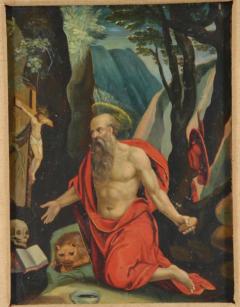 17th 18th century Flemish old master oil painting of Saint Jerome - 4155902