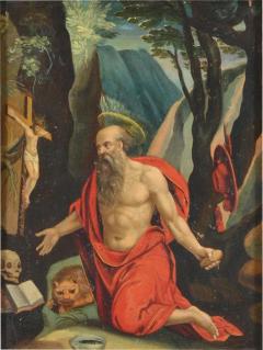 17th 18th century Flemish old master oil painting of Saint Jerome - 4159502