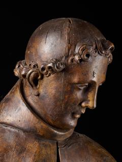 17th C Baroque Saint Italian School Wooden Sculpture of Saint Anthony - 2025151