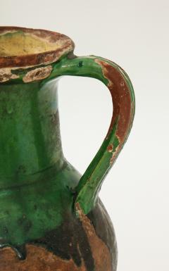 17th C Earthenware Pitcher with Yellow Green Glaze Friesland - 1289581