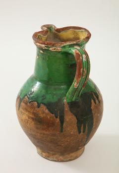 17th C Earthenware Pitcher with Yellow Green Glaze Friesland - 1289583