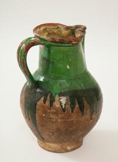 17th C Earthenware Pitcher with Yellow Green Glaze Friesland - 1289584