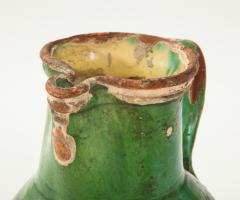 17th C Earthenware Pitcher with Yellow Green Glaze Friesland - 1289587