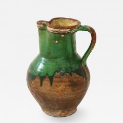 17th C Earthenware Pitcher with Yellow Green Glaze Friesland - 1291609