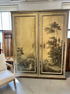 17th C Painted Cabinet with Chalk Graphite Panel Drawings Turin Italy - 4236267