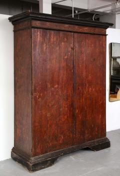 17th C Tuscan Primitive Walnut Lacquered Armoire with Shelves Italy - 2870152