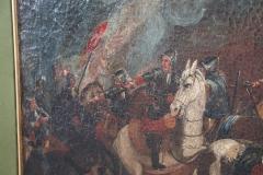 17th Century Antique Oil Painting on Canvas Battle with Men on Horseback - 2735112