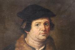 17th Century Antique Oil Painting on Canvas Portrait of a Gentleman with Fur - 2763145