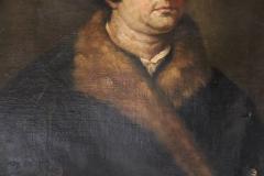 17th Century Antique Oil Painting on Canvas Portrait of a Gentleman with Fur - 2763146