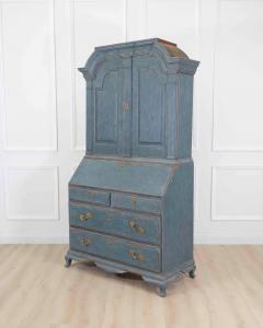 17th Century Blue Scandinavian Bureau with Original Hardware - 4743890