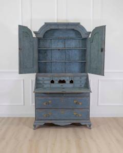 17th Century Blue Scandinavian Bureau with Original Hardware - 4743952