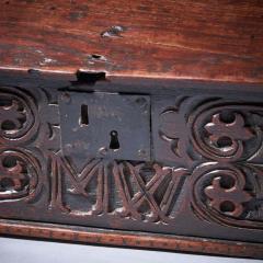 17th Century Charles II Carved Oak Writing Box or Desk Box Circa 1670 England  - 3447744