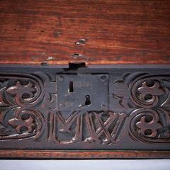 17th Century Charles II Carved Oak Writing Box or Desk Box Circa 1670 England  - 3447745