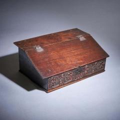 17th Century Charles II Carved Oak Writing Box or Desk Box Circa 1670 England  - 3447748