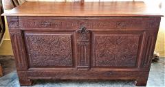 17th Century English Carved Oak Dowry Chest - 1659769