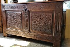 17th Century English Carved Oak Dowry Chest - 1659777