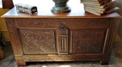 17th Century English Carved Oak Dowry Chest - 1659778