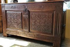 17th Century English Carved Oak Dowry Chest - 4127974