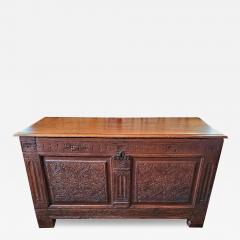 17th Century English Carved Oak Dowry Chest - 4130343