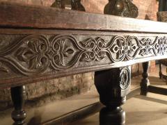 17th Century English Oak Elm Jacobean Charles II Long Six Leg Refectory Table - 1300144