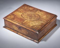 17th Century Figured Walnut and Seaweed Marquetry Lace Box - 3123316