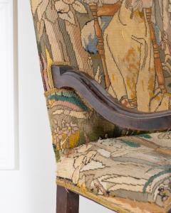 17th Century French Baroque Walnut Spool Armchair with Petit Point Tapestry - 4397078