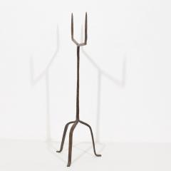 17th Century French Hand Forged Iron Candleholder - 4114305