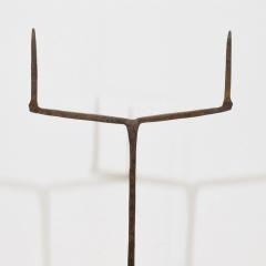 17th Century French Hand Forged Iron Candleholder - 4114429