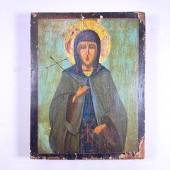 17th Century Icon on Board of Saint Matrona - 3568223